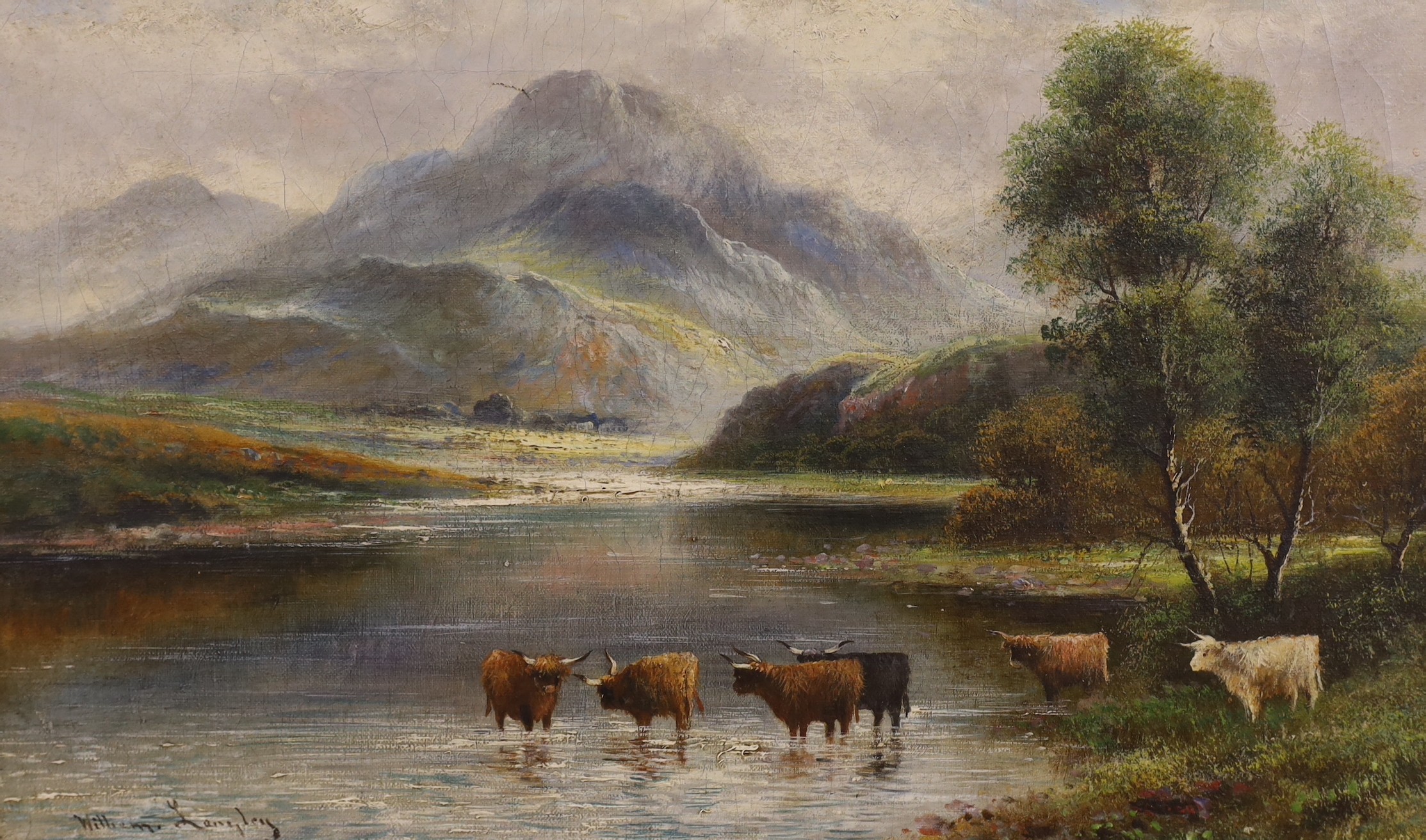 William Langley (1880-1920), oil on canvas, Lock Delaney, signed, 29 x 49cm